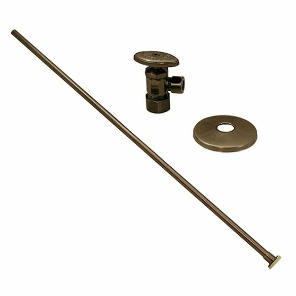 Jones Stephens Antique Pewter 3/8 in. x 20 in. Closet Supply and 3/8 in. x 5/8 in. Angle Stop Kit S1037AP